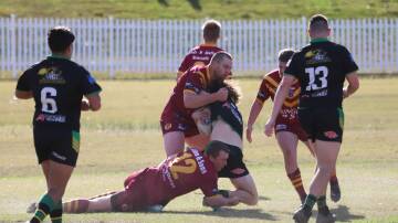 Dungog Warriors coach Jackson Partridge in their game against Hamilton. Picture supplied