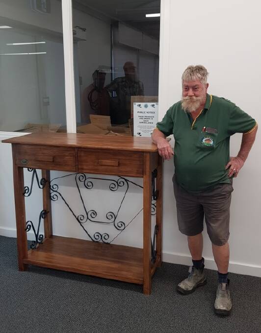 Steve Jones and the newly repurposed display table.