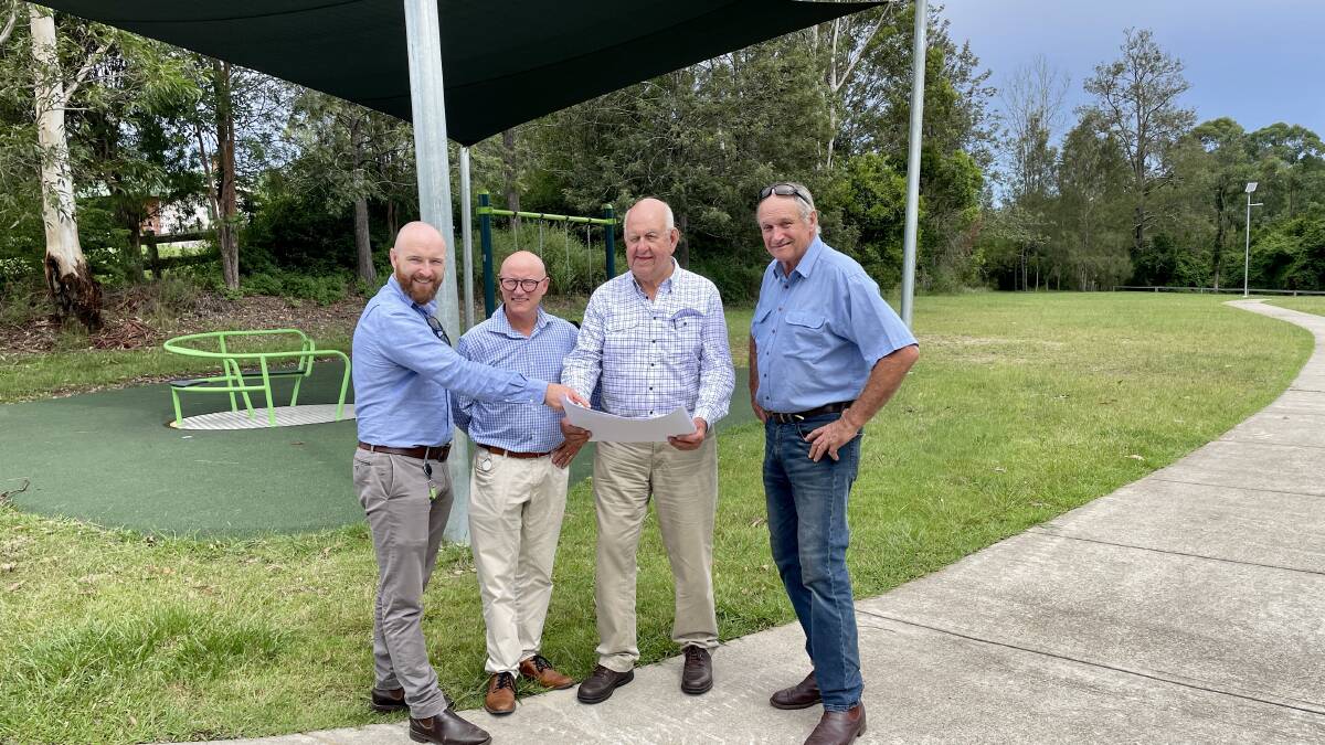From left: Council's Director of Planning and Environment Trevor Ryan, General Manager Gareth Curtis, Mayor John Connors and Deputy Mayor Steve Low. Picture by Angus Michie