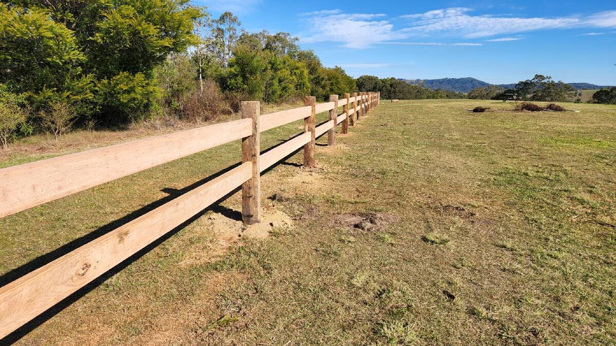 The Dungog Common has received 72 metres of locally sourced wooden fencing. Picture supplied.
