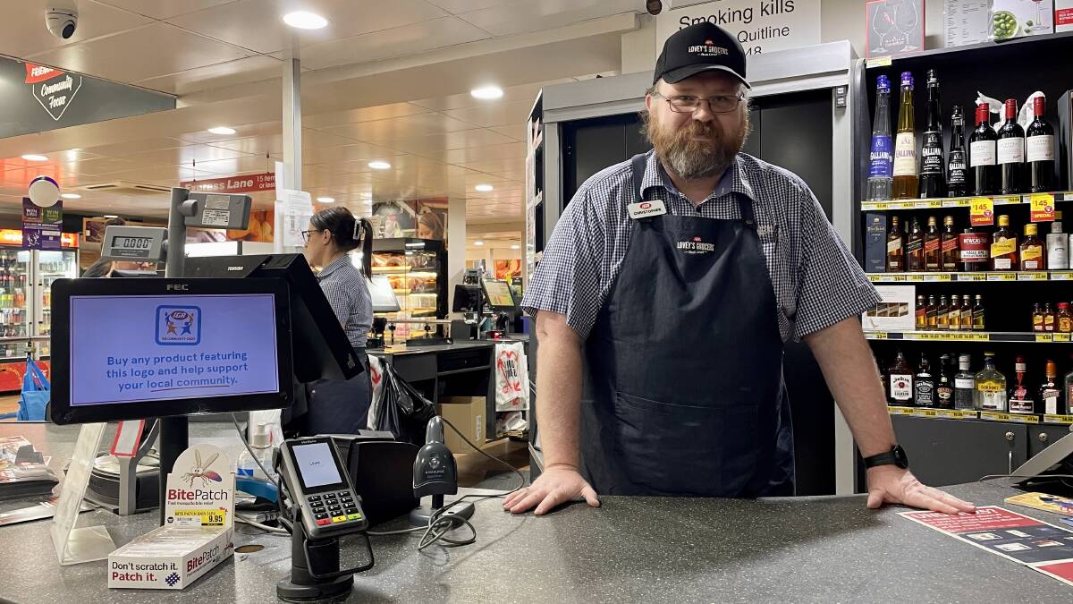 Duty Supervisor at Dungog's Loveys IGA Christopher Sawyer (pictured) saw first hand how the eftpos outages have affected businesses. Picture by Angus Michie.