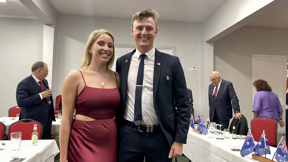Alec Campbell and his partner Caitlyn Radmore at the 104th Diggers Dinner. Picture by Angus Michie.