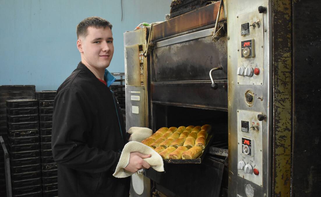 Connor Beisler at Barringon Bakery's factory. Picture by Angus Michie