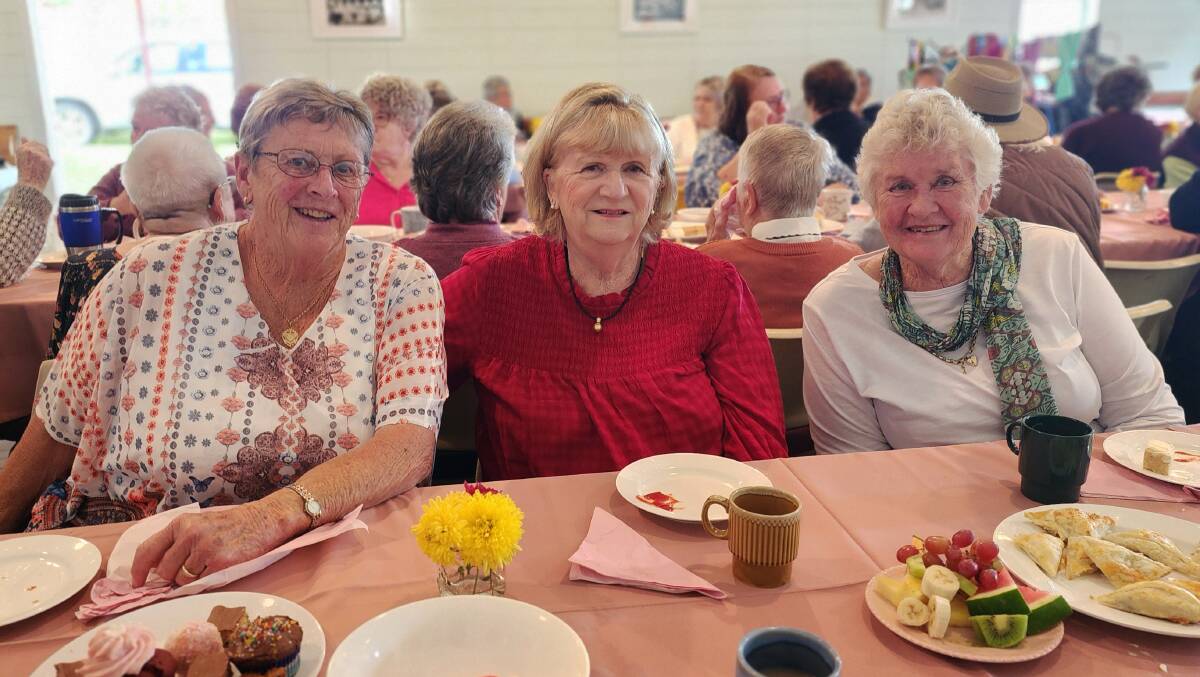 (From left) Margaret Shearman, Jenny Piliotis and Judy McDonald enjoying Bandon Grove's Biggest Morning Tea. Picture supplied